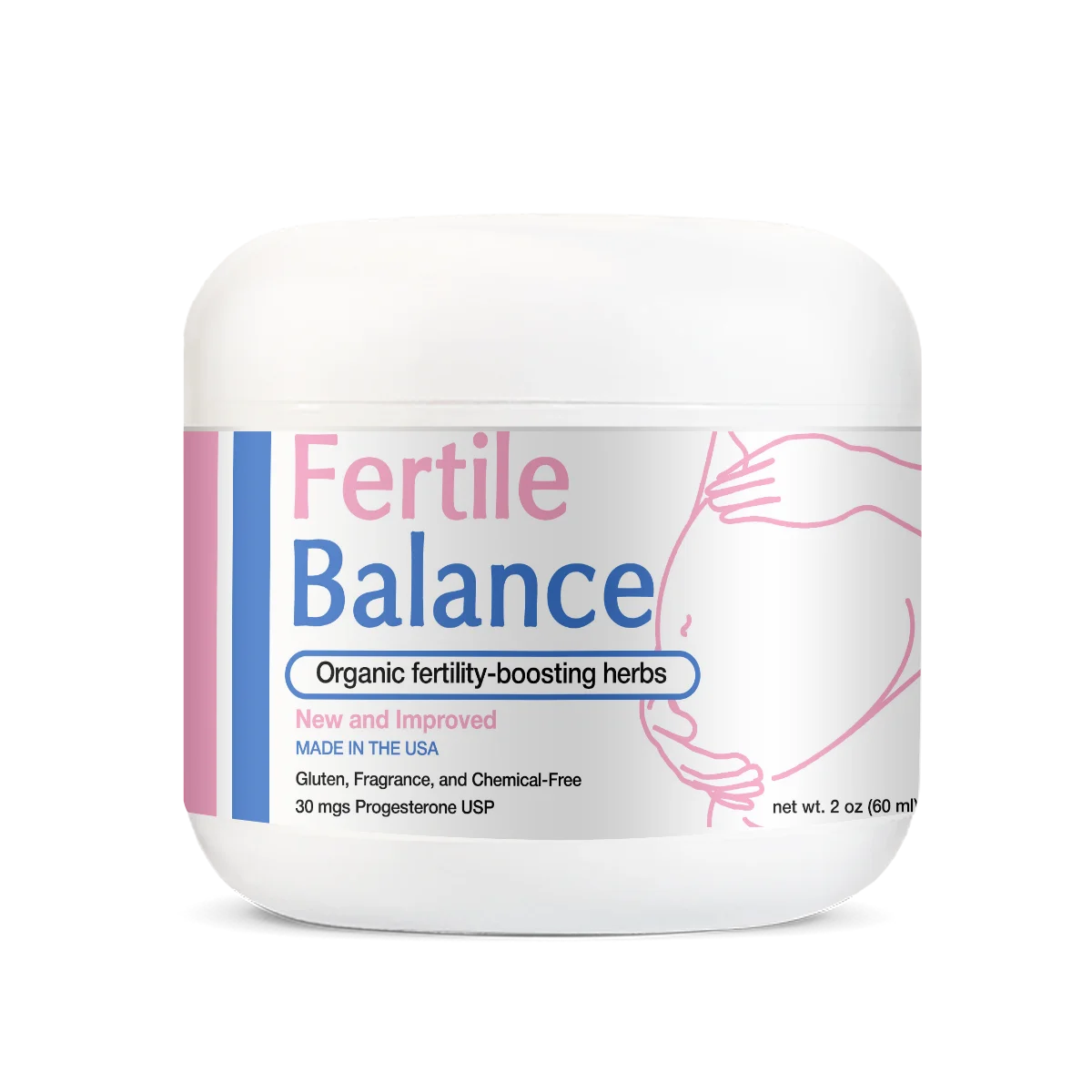 Fertile Balance Progesterone Cream for Hormone Boost Fertility - 2 oz Jar - New and Improved